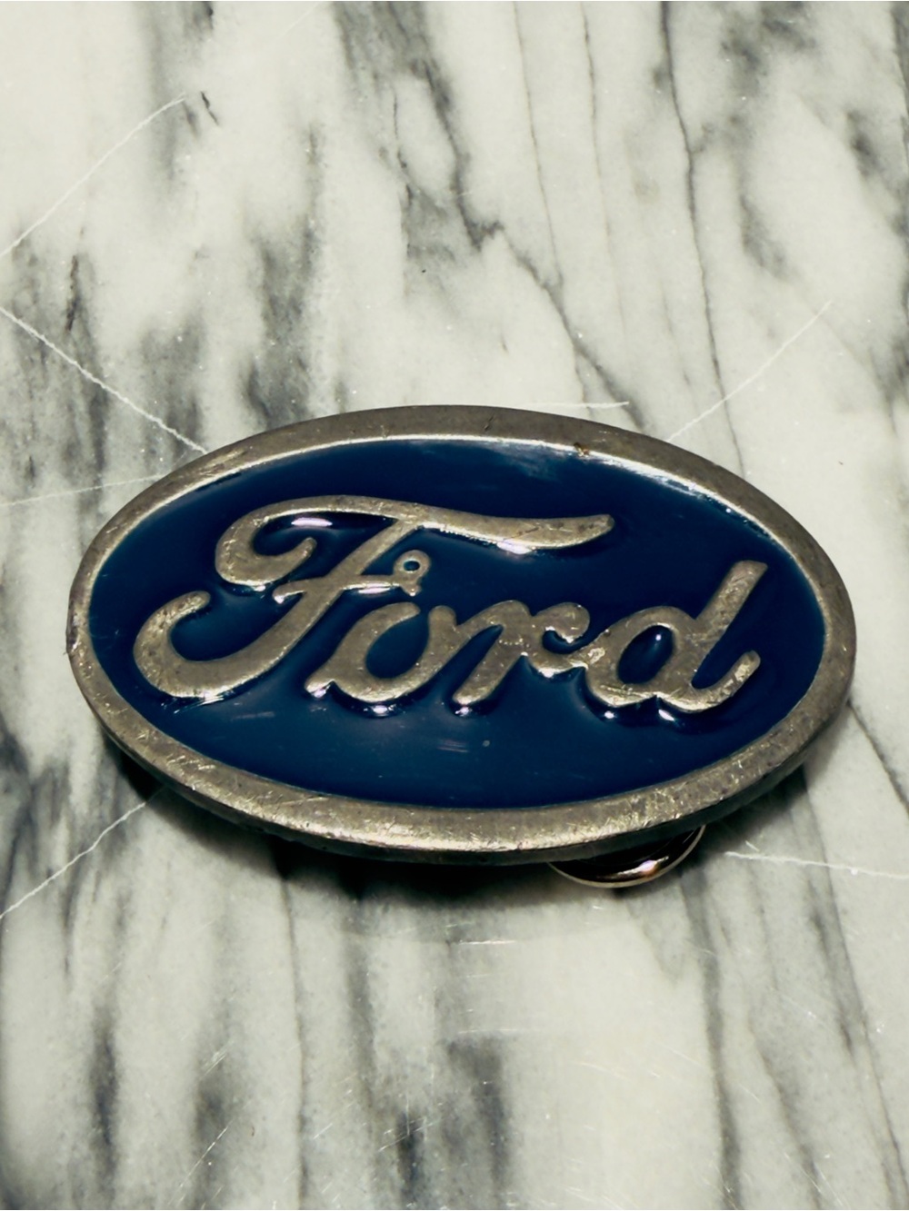 Vintage Ford Blue Oval Belt Buckle Buckles of America BA-170 Licensed Pewter